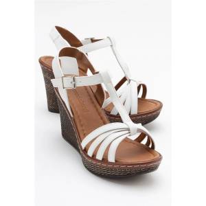 Moda Trend Дамски сандали с цяла подметка - Бели #385525 (385525_Бяло)