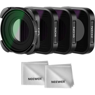 NEEWER ND filter set compatible with GoPro Hero 13 12 11 10 9, pack of 4 (ND8 ND16 ND32 CPL) multi-coated HD neutral density and polarization filter set for action cameras - 10101987