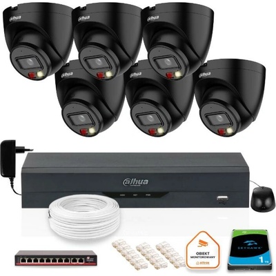 Dahua 6x IPC-HDW1439V-A-IL-BLACK 1TB