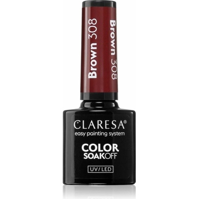 Claresa SoakOff UV/LED Color Brown gélový lak na nechty odtieň 308 5 g