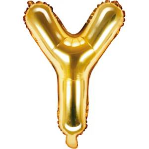 PartyDeco Балон от фолио Mini - Буква Y 35см златен