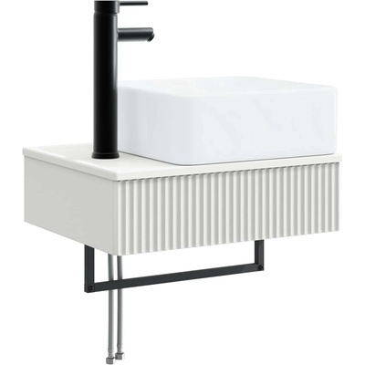 vidaXL Мивка за измиване, монтирана на стена Бяло 50 x 41 x 39 см (890188)