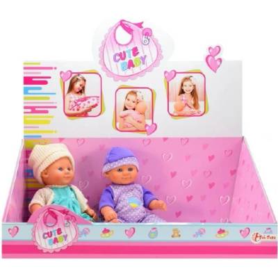 Teddies bábika /miminko plast pevné tělo 21 cm 12 ks