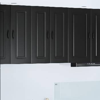 vidaXL Кухненски шкаф Kalmar Черно 60 x 31 x 80 см Инженерно дърво (884695)