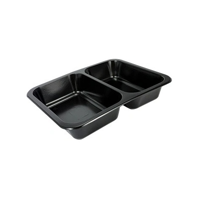 ECOFOL Plastová zatavovací miska 2D černá PP 227x178x40 mm ideal pack® bal/50 ks