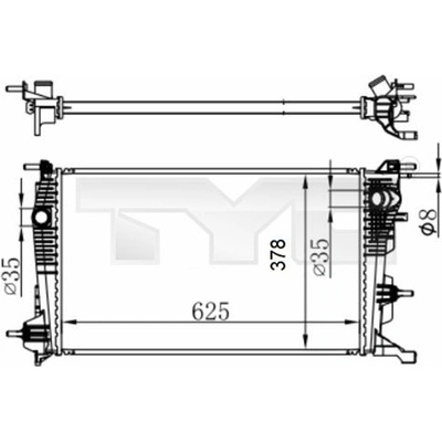 Chladič, chlazení motoru TYC 728-0065-R (7280065R)