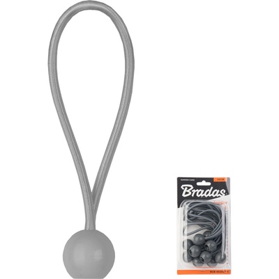 BRADAS Stahovací elastické úchyty / gumičky BUNGEE CORD BALL šedé 10 ks