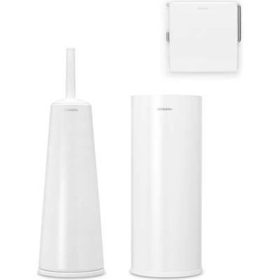 Brabantia Комплект аксесоари за тоалетна Brabantia ReNew 1003475, 3 части, Устойчиви на корозия, Бял (1003475)