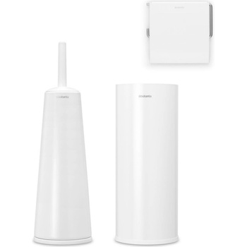 Brabantia Комплект аксесоари за тоалетна Brabantia ReNew 1003475, 3 части, Устойчиви на корозия, Бял (1003475)