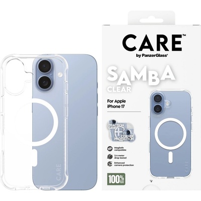 Panzer Калъф CARE - Fashionable Samba, iPhone 17, White MagSafe, Clear (5715685027031)