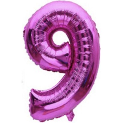 Fóliový balón čísla ružové 82 cm Čísla: 9
