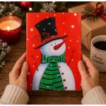 Art gift Музикална коледна картичка Снежко