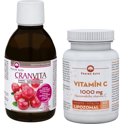 Pharma Activ CRANVITA brusinky-kopřiva-D-manósa + Vitamin C Liposomal 250 ml + 60 tobolek