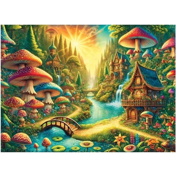 Image 1 of Дървен пъзел Wooden City, 1010 части - Приказна гора край водопада (NB 0816-XL)