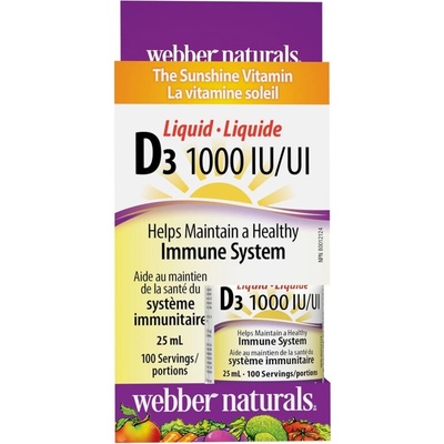 Webber Naturals Витамин D3 1000 IU (течен) 25 ml /100 дози | Webber Naturals (3350 WN)
