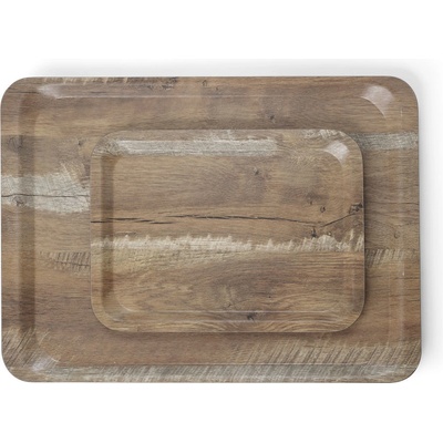 Hendi Melaminové servírovací tácy dřevěný vzhled 330x430mm