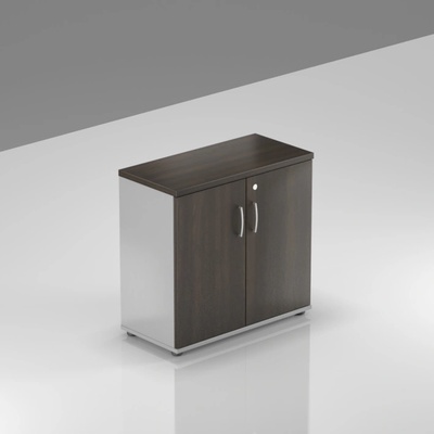 Nábytek Designový cz SB282 07 - Kancelářský regál Komfort, 80x38,5x76 cm, dveře 2/2, kaštan/šedá – Zboží Mobilmania