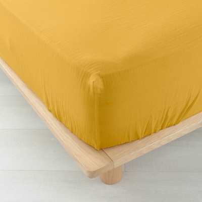 douceur d'intérieur Žltá napínacia mušelínová plachta Angelia 160x200