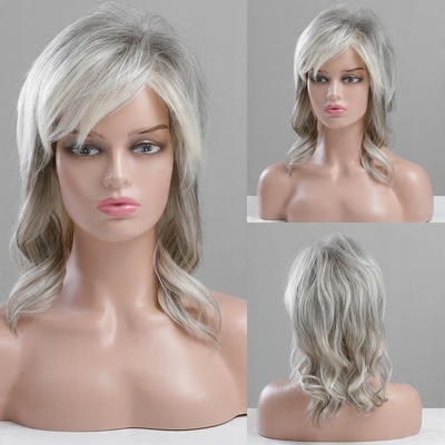 Sail paruka z pravých a umělých vlasů Bílo-stříbrná – Zboží Dáma