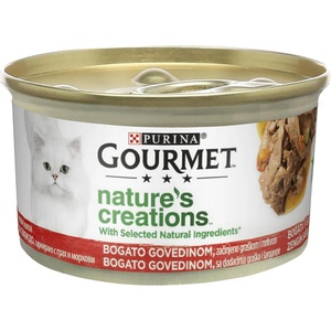 Purina GOURMET GOLD Nature’s Creations Beef - Говеждо месо с грах и моркови (85 г)