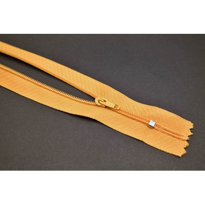 Nedeliteľný jemný plastový špirálový zips (veľkosť číslo 3) rôzne farby - dĺžka 12 cm - 60 cm 16 cm Okrová