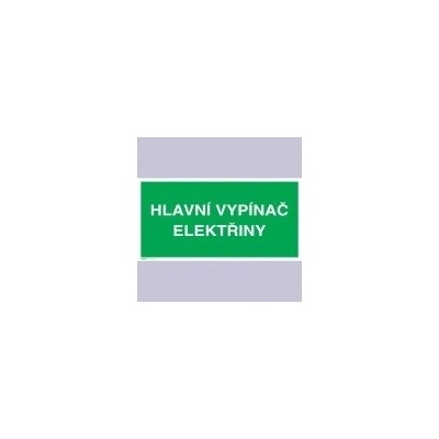 Tabulka - Hlavní vypínač elektřiny 30 x 15 cm