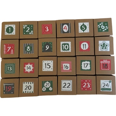 Crelando adventní kalendář - kraftové krabičky