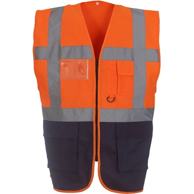 Yoko HI-VIS HVW801 / Многофункционална жилетка - HV оранжево/тъмносиня S (79W801zw401)