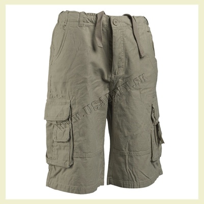nohavice bermuda short Aviator sprané OLIV zelené