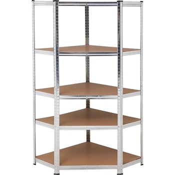 MMS Ъглов метален стелаж MMS - Eko, MDF, 5 х 175 kg, 180 х 70 x 70 x 40 cm (49568)