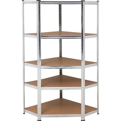 MMS Ъглов метален стелаж MMS - Eko, MDF, 5 х 175 kg, 180 х 70 x 70 x 40 cm (49568)