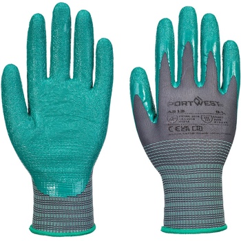 Portwest A313 / Нитрилни ръкавици Grip 15 Crinkle, 12 броя в опаковка - зелени L (A313G3RL)