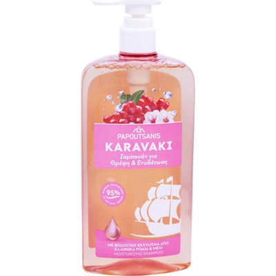 Papoutsanis Karavaki Šampón na vlasy Granátové jablko a Med 600 ml