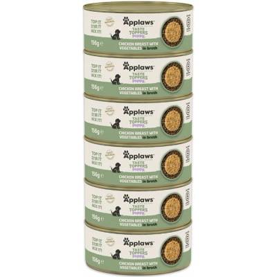 Applaws Puppy Taste Toppers Chicken Breast with Vegetables in Broth 6 x 156 g