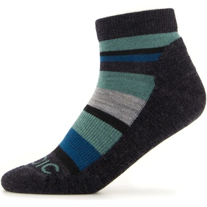 Stoic Детски туристически чорапи Stoic Kid's Merino Trekking Quarter Socks Striped Walking socks - Green Stripes - размер 27-30 (EU) (207-0489-0111)