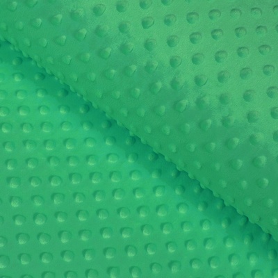 Dětská látka Minky TOP 3D puntíky MKP-054 Sytě zelená - šířka 170 cm