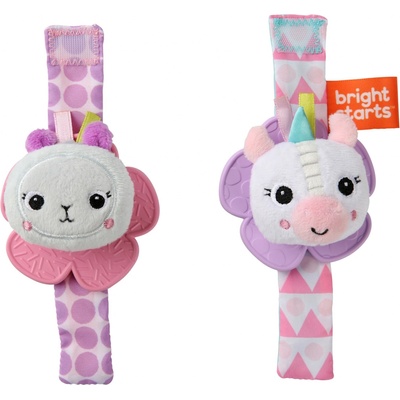 Bright Starts Náramok Hrkálka S Hryzačkou 2 ks Jednorožec a Lama