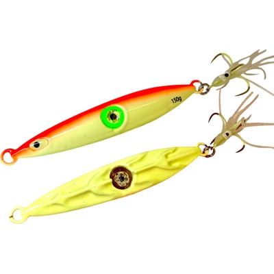 LK Baits Pilker Led Eye Orange/Glow 300g