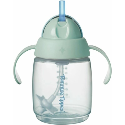 Tommee Tippee Trainer Straw tréningový hrnček so závažím Green 240 ml