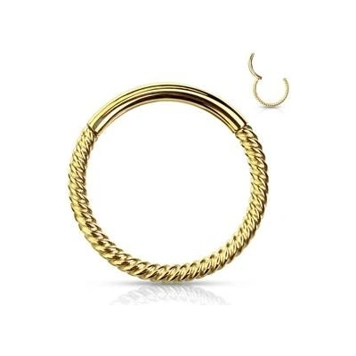 Šperky4U piercing segment kruh vroubkovaný K1042GD-1208