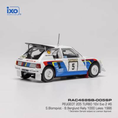 Peugeot 205 Turbo 16V Evo 21000 Lakes Rally 1986 #6 BlomqvistBerglund 1:43 IXO