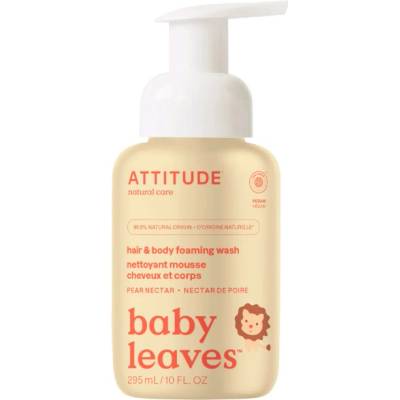 ATTITUDE Little leaves Bio Spectra Dětská mycí pěna a šampon 2v1 s vůní hruškové šťávy 295 ml