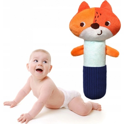 BabyOno plyšová hračka s pískatkom Fox Monday oranžová