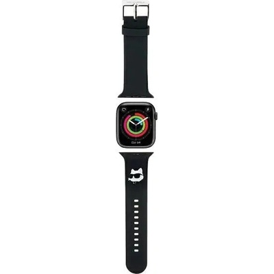 Karl Lagerfeld Каишка Karl Lagerfeld 3D Rubber Choupette Heads за Apple Watch 38/40/41mm, черна (KF001836-0)