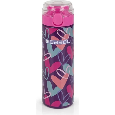 Gabol Бутилка за вода Gabol стоманена Kokoro - 600 мл. - Тъмно лилава с принт