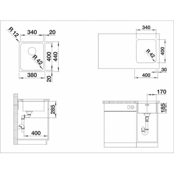 BLANCO Кухненска мивка blanco, solis 340 - u (solis 340 - u)