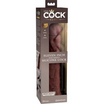 Pipedream King Cock Elite 11 Silicone Dual Density Cock Brown