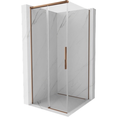 Mexen Rox плъзгаща се душ кабина 120 x 120 см, прозрачна, розово злато - 8C2-120-120-60-00 (8C2-120-120-60-00)