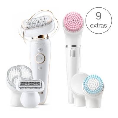 Braun Silk-épil 9 Flex 9100 epilátor s 9 nástavci, včetně Braun FaceSpa