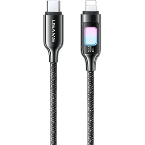 USAMS iPhone 14 Plus / 14 Pro Max / 14 Pro USAMS TC кабел за данни Type-C - Lightning, 120 см, ТЪМНОСИВО (SJ749USB01)